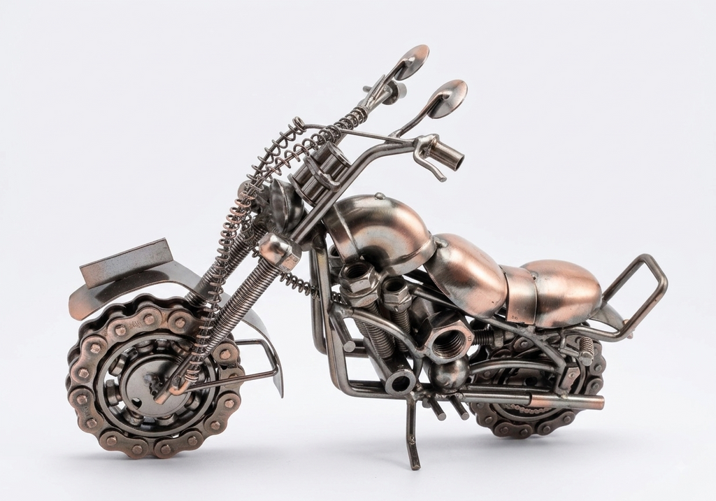 Metal Motorcycle Handcrafted Welded Scrap Art