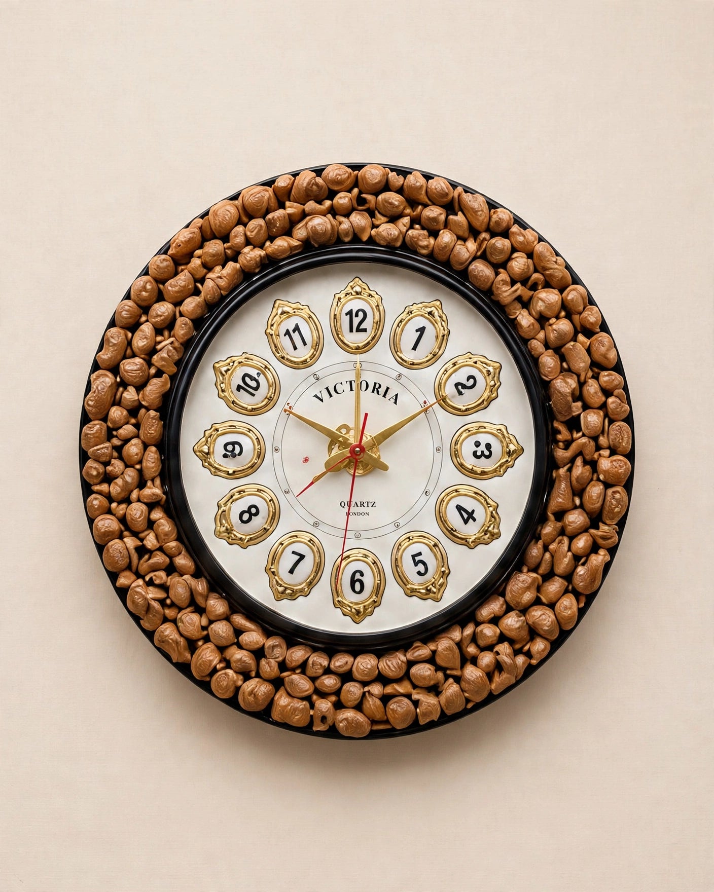 Nishaara's Cashew Nut Natural Frame Clock