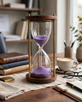 Antique Wooden & Brass Hourglass Sand Timer - 10.5 in