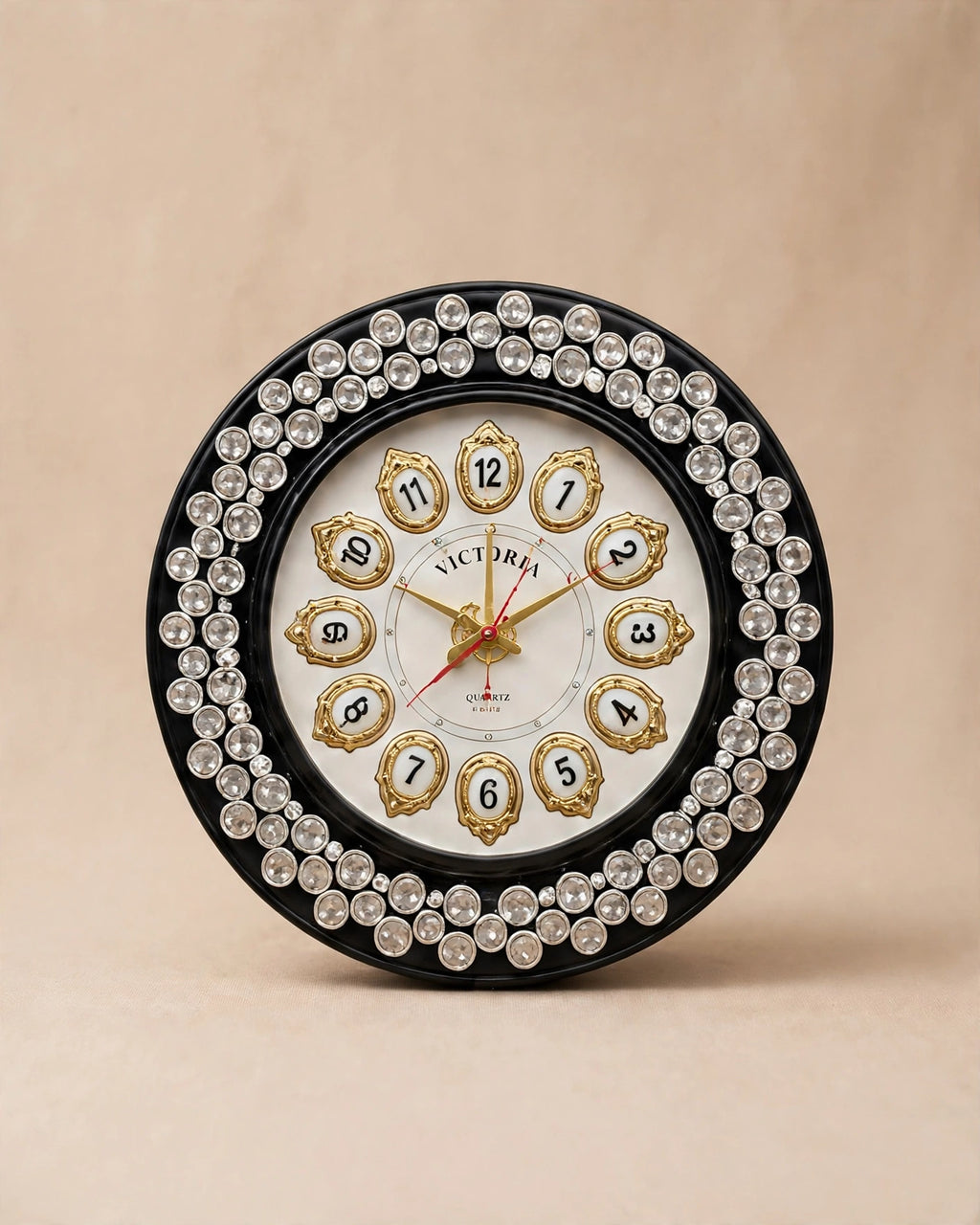 Nishaara's Crystal Diamond – Crystal Beaded Luxury Wall Clock