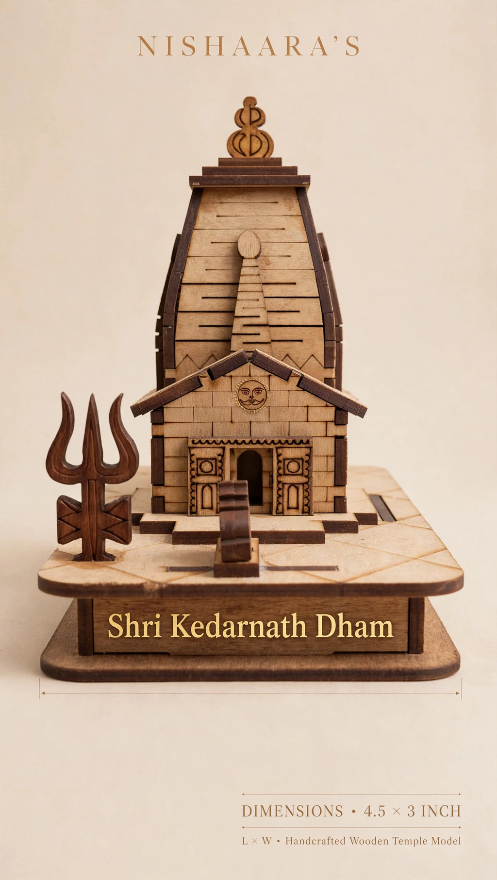 Shri Kedarnath Dham – Handcrafted Wooden Temple Replica