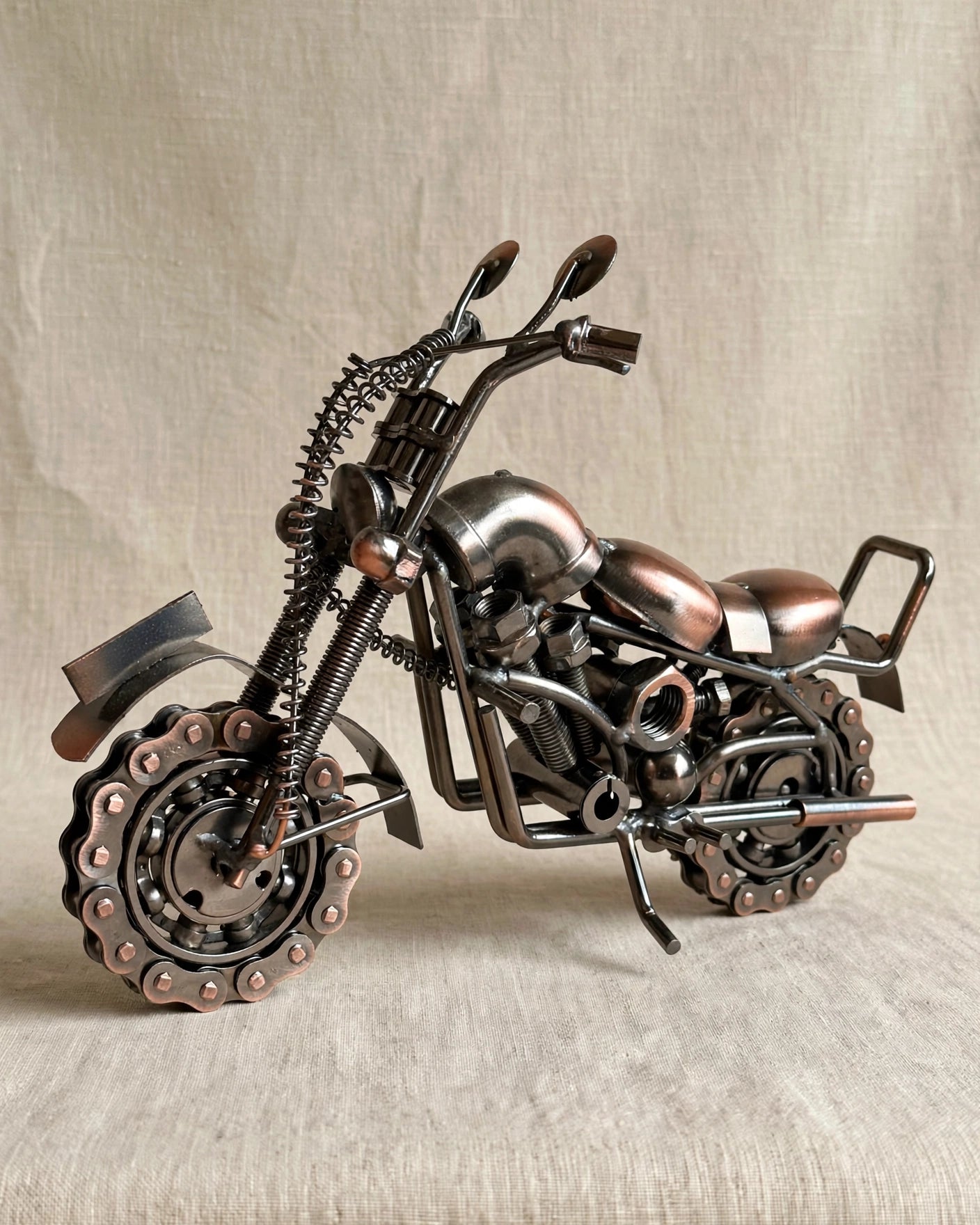 Metal Motorcycle Handcrafted Welded Scrap Art