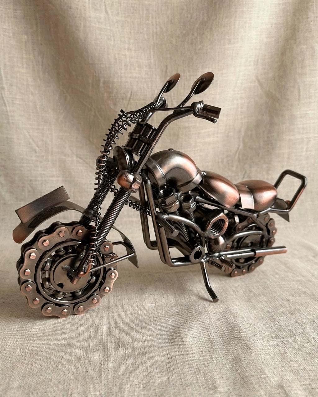 Metal Motorcycle Handcrafted Welded Scrap Art