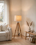 Nishaara’s Minimalist Tripod Floor Lamp with Linen Shade