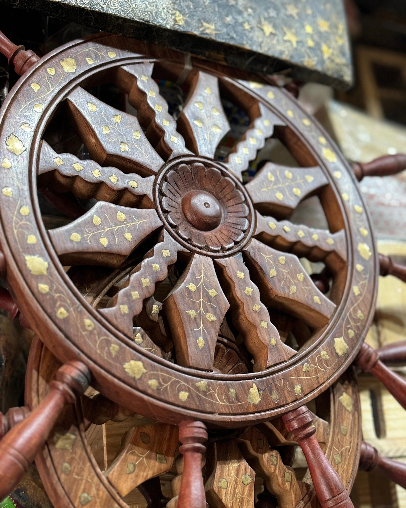 Wooden Ship Wheel Wall Decor | Nautical Coastal Wall Art |
