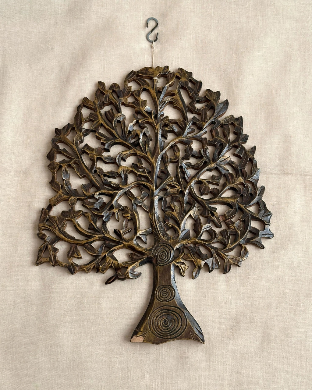 Tree of Life Wooden Wall Art – Handcarved Prosperity Panel