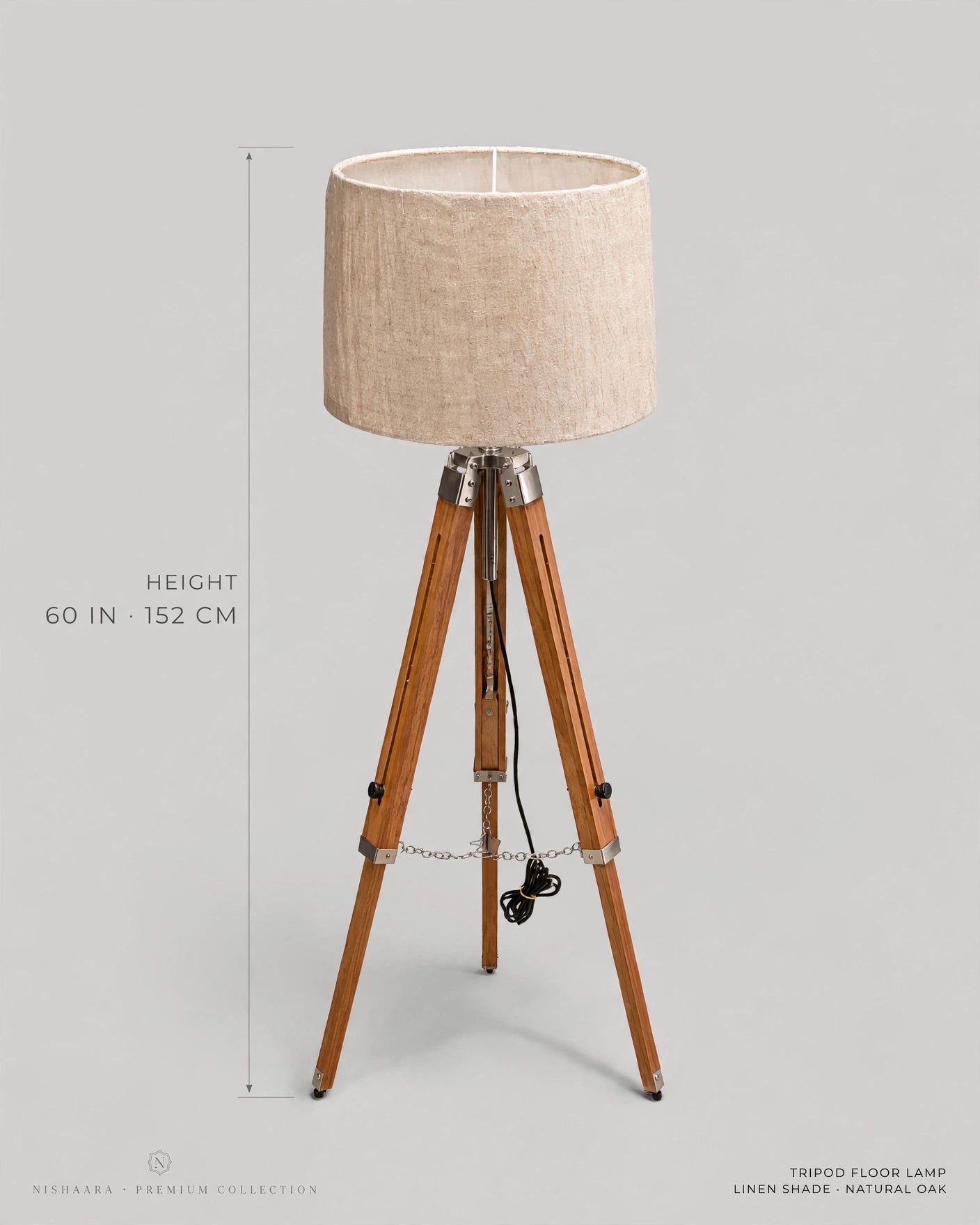 Nishaara’s Minimalist Tripod Floor Lamp with Linen Shade