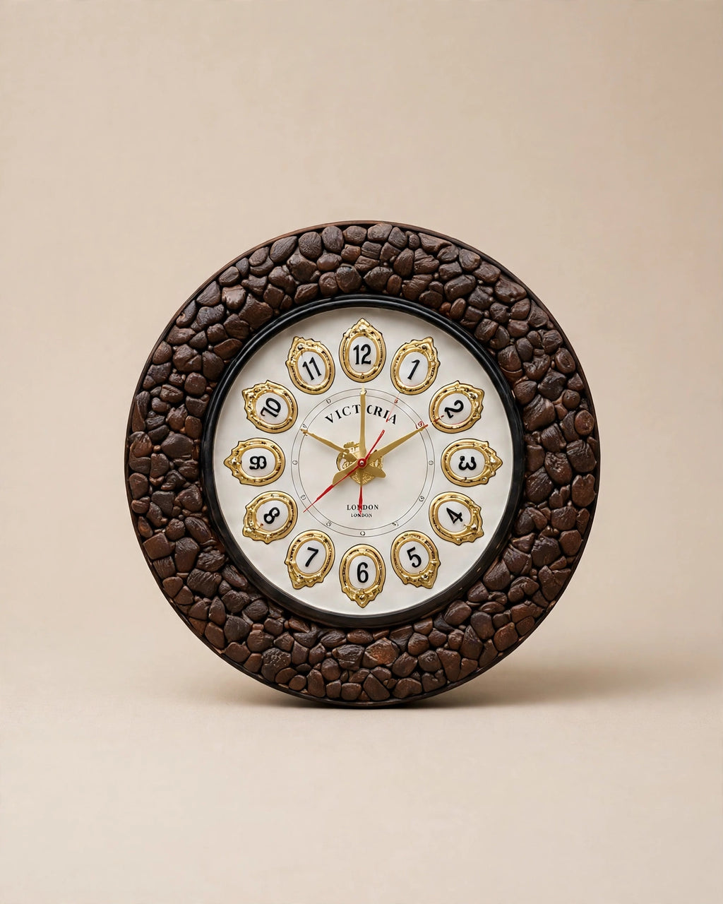 Nishaara's Earth – Natural Brown River Stone Rustic Clock