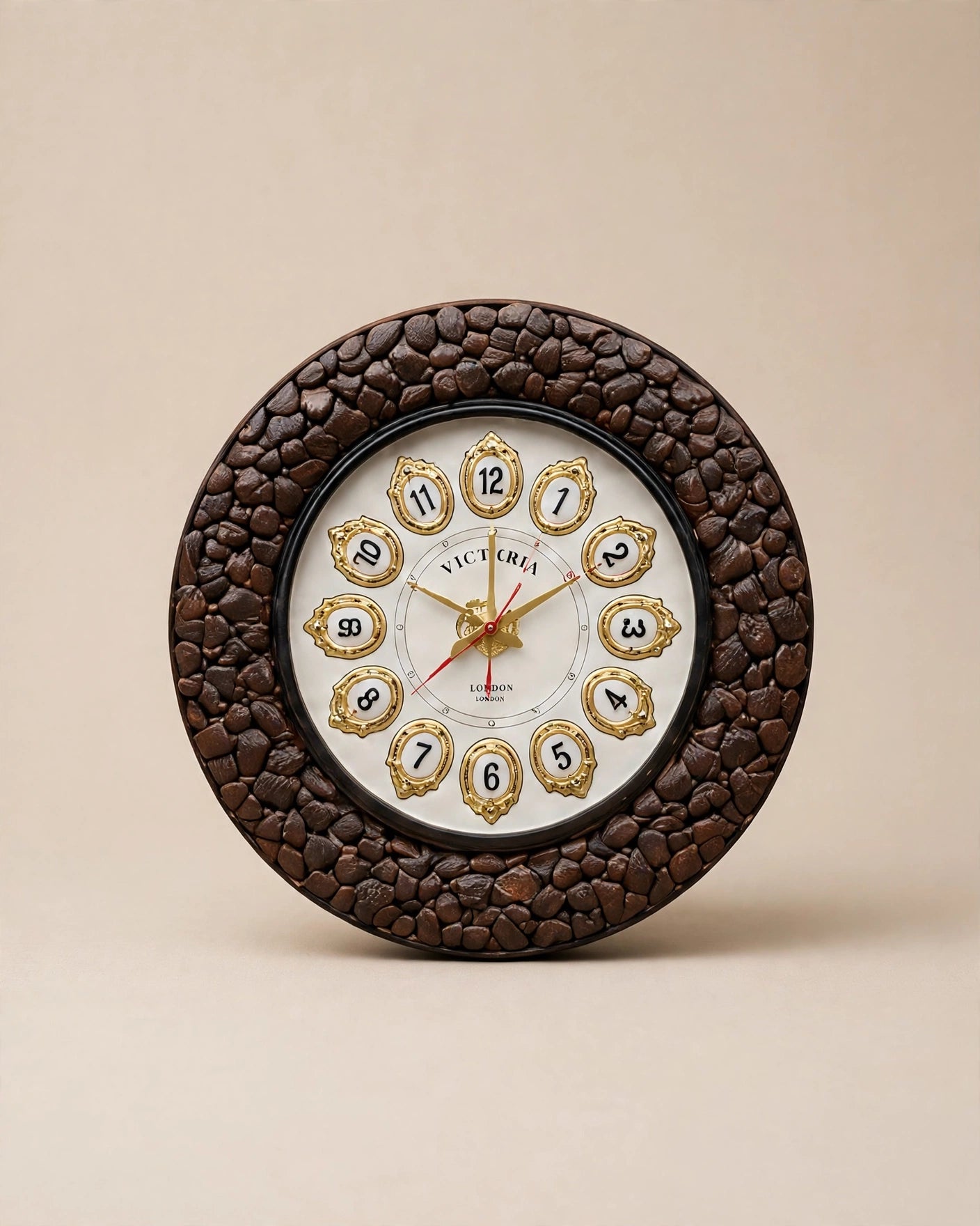 Nishaara's Earth – Natural Brown River Stone Rustic Clock