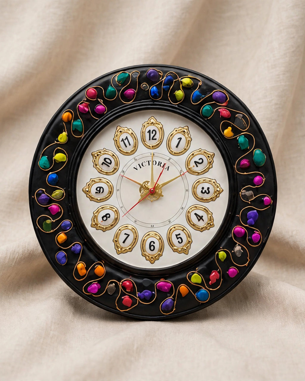 Nishaara's Multicolor Pebble – Bohemian Handcrafted Wall Clock