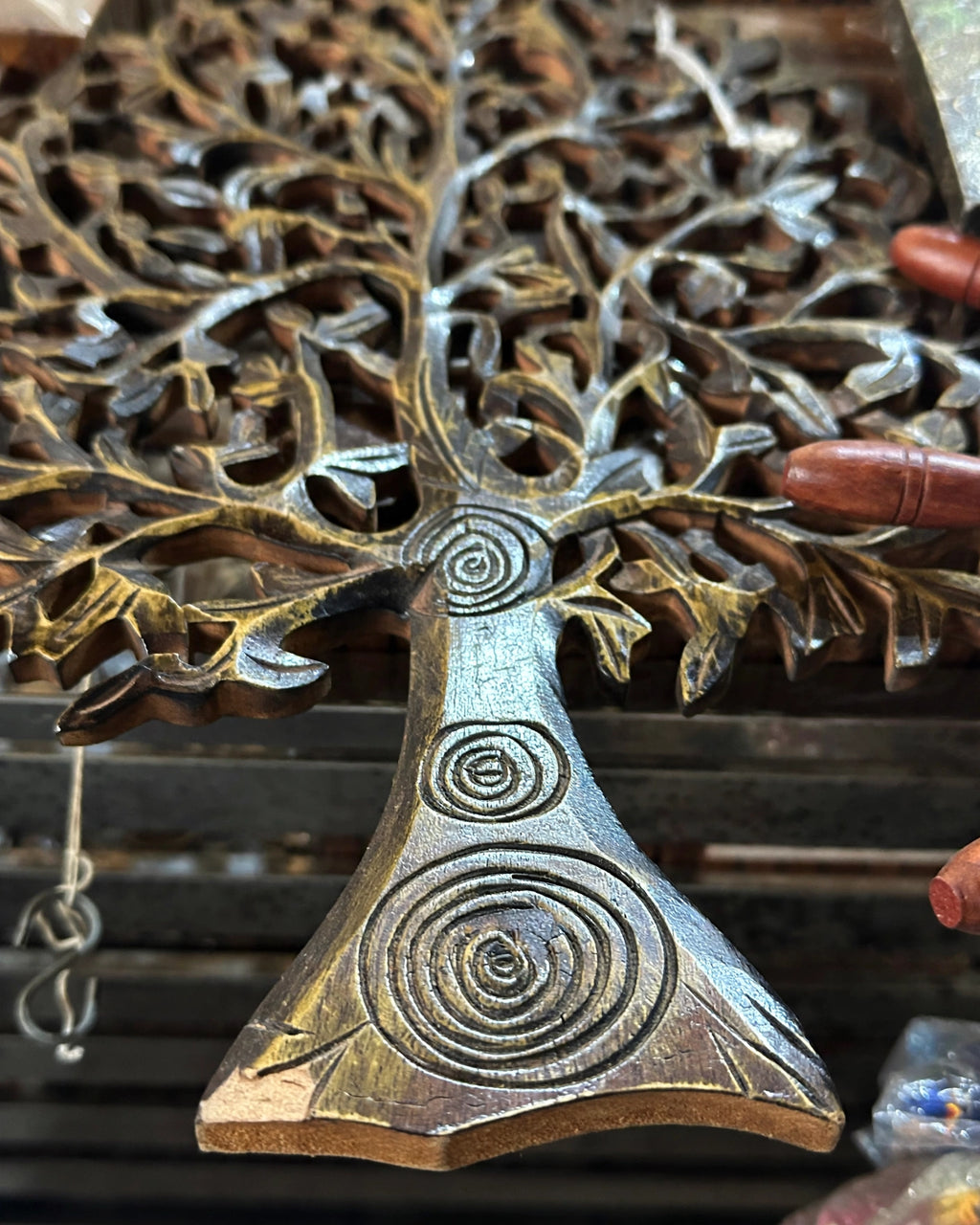 Tree of Life Wooden Wall Art – Handcarved Prosperity Panel