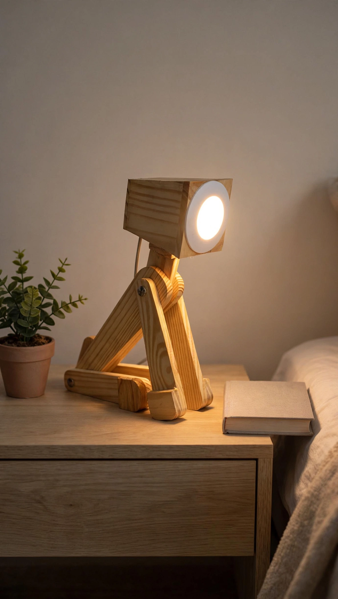 Nishaara’s “Vaastu” Wooden Pup LED Lamp